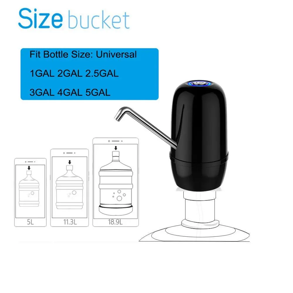 USB Charging Automatic Drinking Water Pump Portable Electric Water Dispenser Double Motor 5 Gallon Water Bottle Pump Switch
