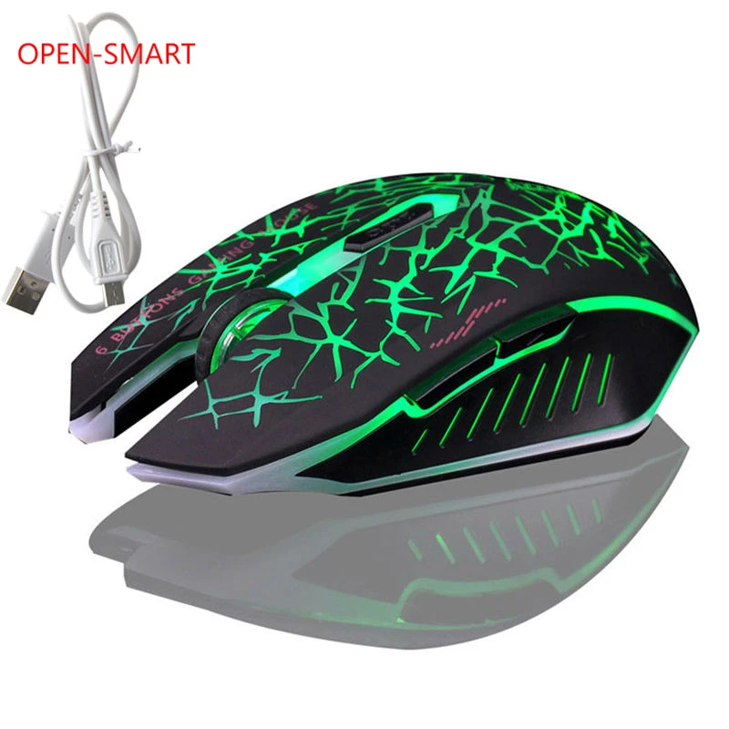 

2.4GHZ Wireless Optical Gaming Mouse Rechargeable 2400DPI Fashion LED Lighting For Desktop Notebook Tablet Laptop