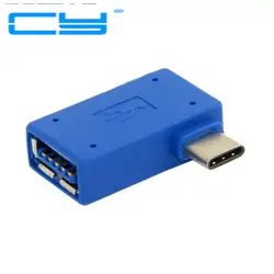 Прямоугольный 90 градусов USB 3,1 Тип c USB-C тип-c штекер USB 3,0 A Женский OTG переходник, конвертер для ноутбука