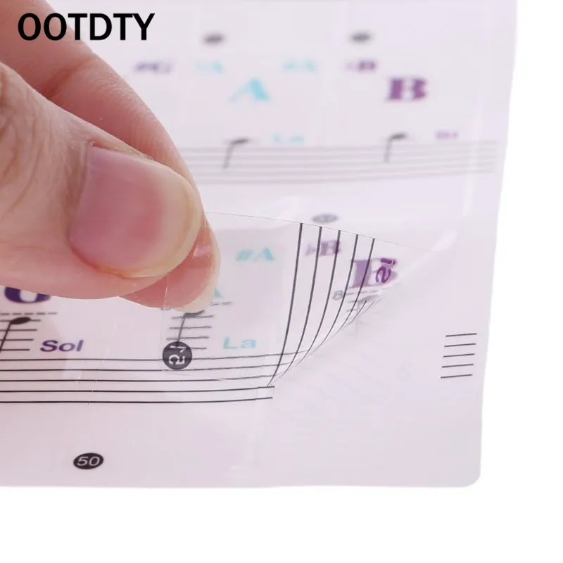 

OOTDTY Piano Keyboard Stickers Music Note Colorful For 37 49 61 88 Key