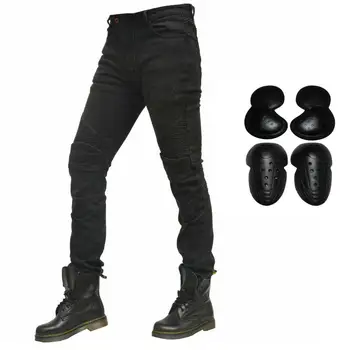 

2019 Upgrade New Men Motorcycle Riding Pants Denim Jeans Armor Motocross Racing Cycling Pants with 4 X CE Knee Hip Protect Pads