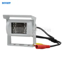 DIYKIT Cor Branca 120 Graus À Prova D’ Água CCD Reversa Backup Câmera Caminhão Do Carro Com Visão Nocturna do IR