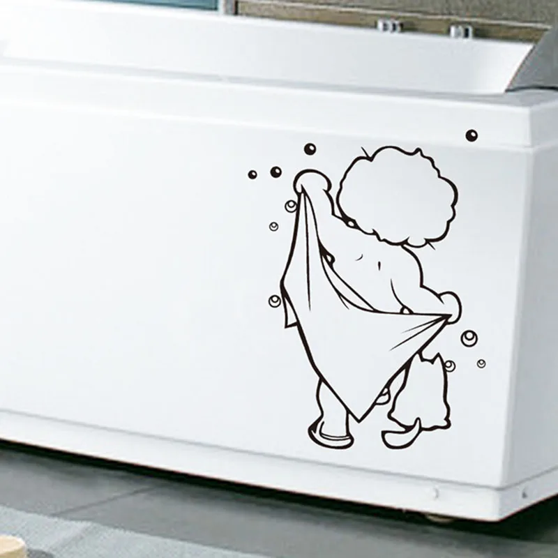 Decals Vinyl Removable Bathroom Decor DIY Bathroom Sticker Wall Decals