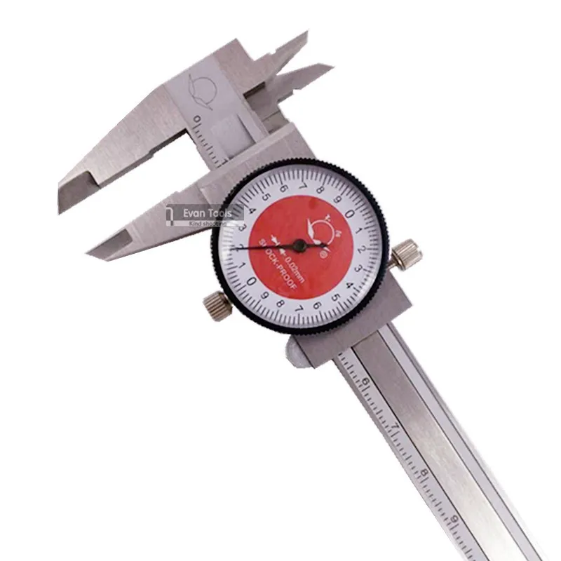 

Stainless steel dial caliper 0.02mm 0-100mm shock-proof inner&outer diameter measuring depth steps gauging dial vernier calipers