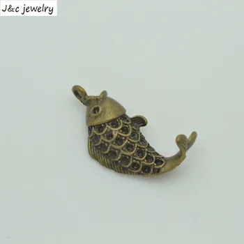 

Fashion Sale 26*17 mm 15 pcs/lot Zinc Alloy Antique Bronze Plated fish Charms Pendants Metal Jewelry Findings Fit DIY 34114B
