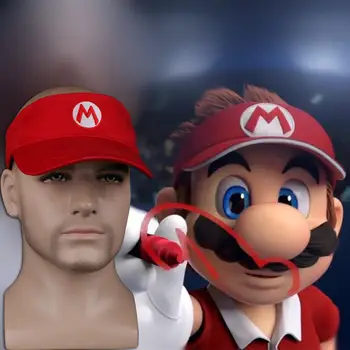

2018 Mario Tennis Ace Mario Tennis Cap Mario Adjustable Sun Visor Sport Golf Hat Cosplay Costume Accessories