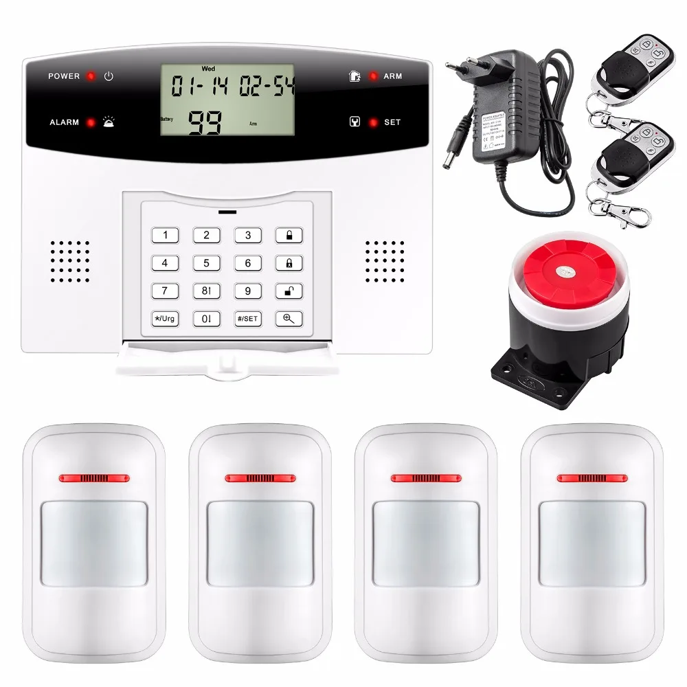 

Metal Remote Control Dual-Network GSM/PSTN SMS Kit Burglar Alarm System Security LCD Keyboard