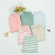 Женские Штаны Для Сна г. Марлевые хлопковые однотонные полосатые штаны с принтом разные стили брюки для сна мягкие брюки домашняя одежда