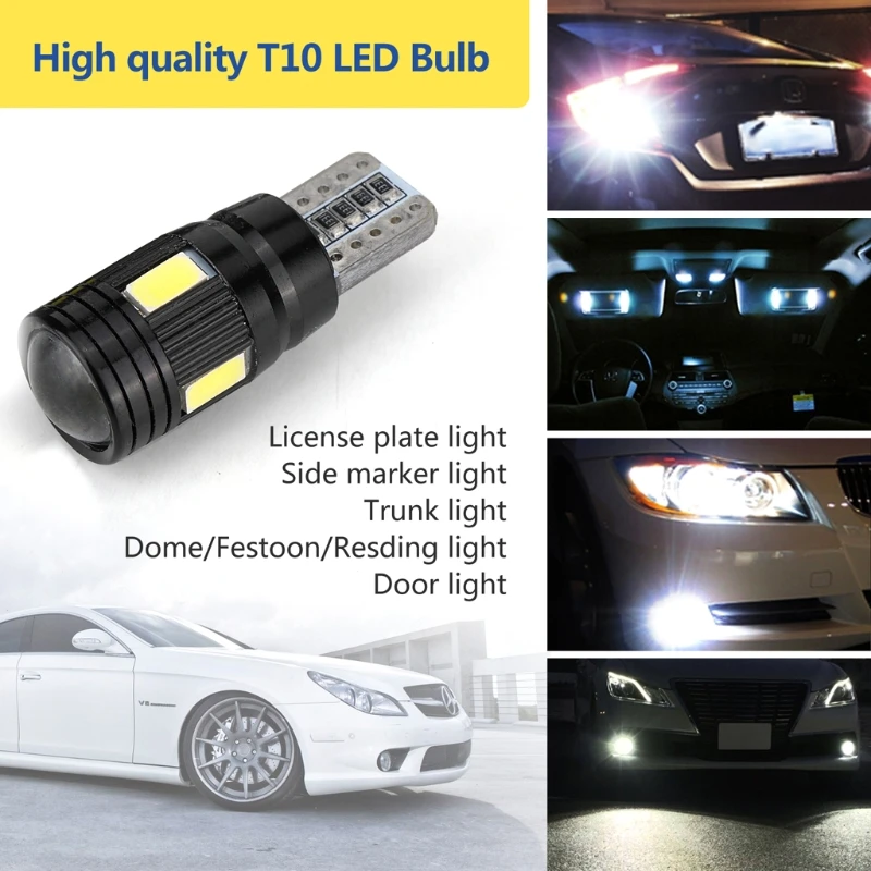 

2Pcs / Set Clearance Lights T10 W5W 6 LED SMD 5730 Wedge Lights High Power Car LED Parking Fog Lamp 12V