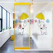 Ванная комната оконные наклейки для ванной комнаты свет Непрозрачное стекло матовая пленка наклейки анти-конфиденциальности Анти-освещение мультфильм