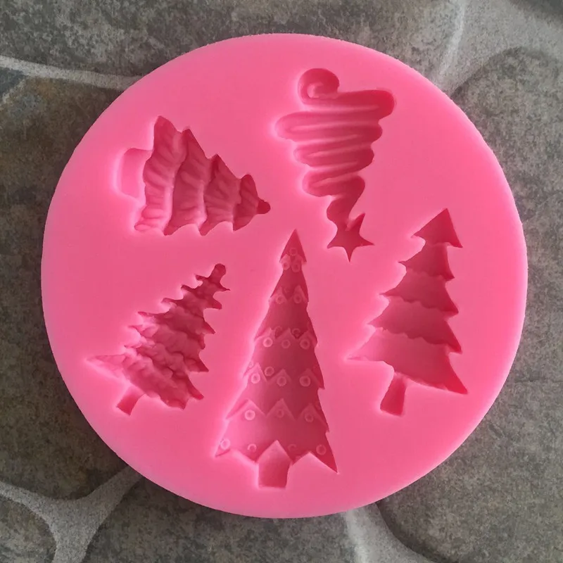Новый DIY поворота сахар Силиконовые Формы Рождественская елка ручной работы