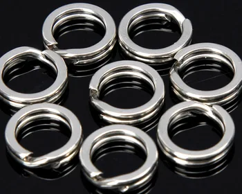 

100 pcs/set Stainless steel fishing split O Rings flat fishing swivel knot lure double loop quick change fishing split rings