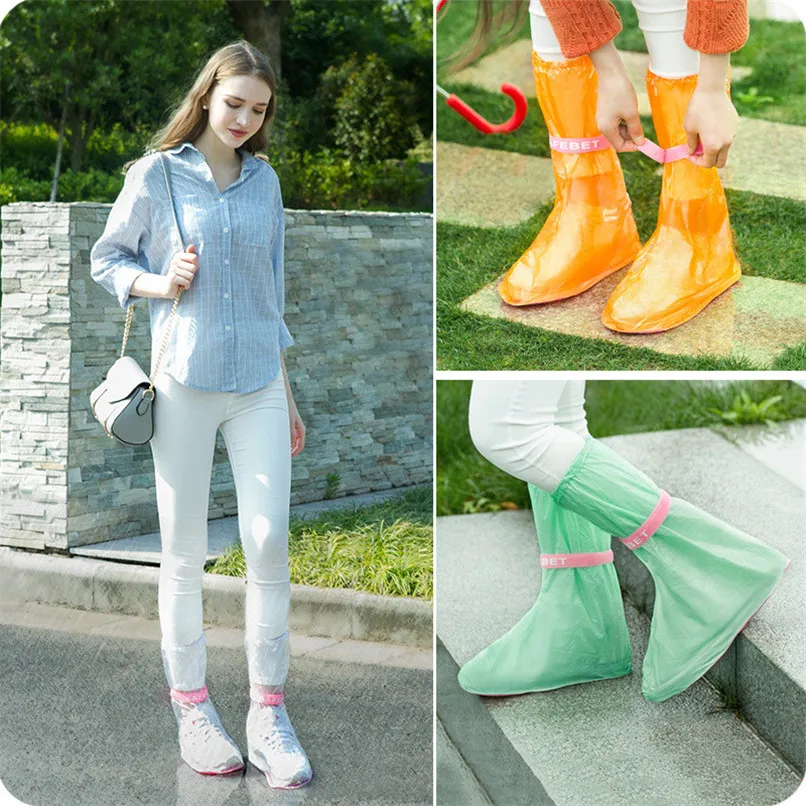 Водонепроницаемые дождевые Чехлы для обуви для взрослых с плоской подошвой, прочный материал ПВХ, непромокаемые сапоги на высоком каблуке для путешествий аксессуары для зонта#2h29