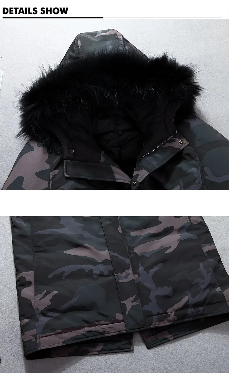 VSD Warm Winter Down Jacket Windproof Hooded Collar Men's Parka Male Big Coat Smart Casual Covered Button (9)