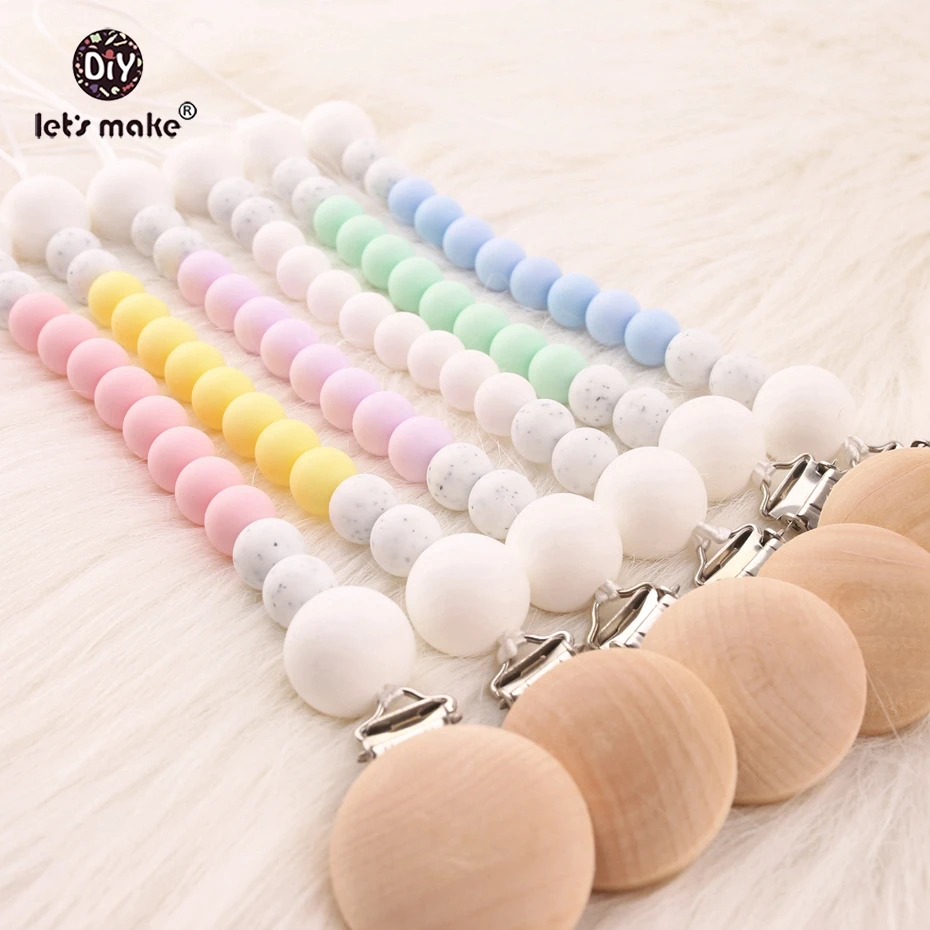 

Let's make Dummy Clip Holder Cute Pacifier Clips 1PC Soother Chains Baby Teething Toy For Chew Food Grade Nursing Clip Chains