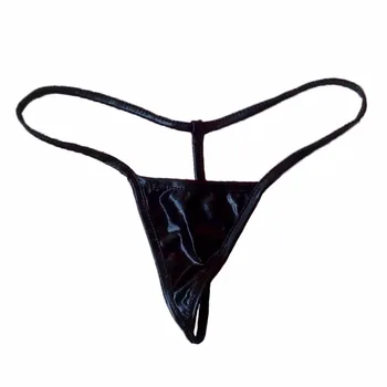 

Micro Mini G String Sexy Panties Women Underwear Metallic Faux Leather thong Ladies Tanga Lingerie Culotte Femme