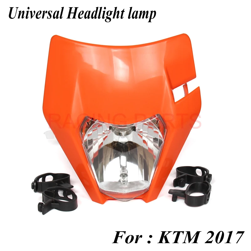 

2017 New Motorcycle Dirt Bike Pitbike Motocross Universal Headlight lamp with 12v 35w H4 bulb For SX EXC XCF SXF SMR etc