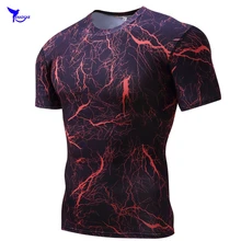 Кроссфит компрессионная спортивная рубашка мужская с коротким рукавом Камуфляж Фитнес 3D быстросохнущая Мужская s футболка для бега спортивная одежда топ Рашгард