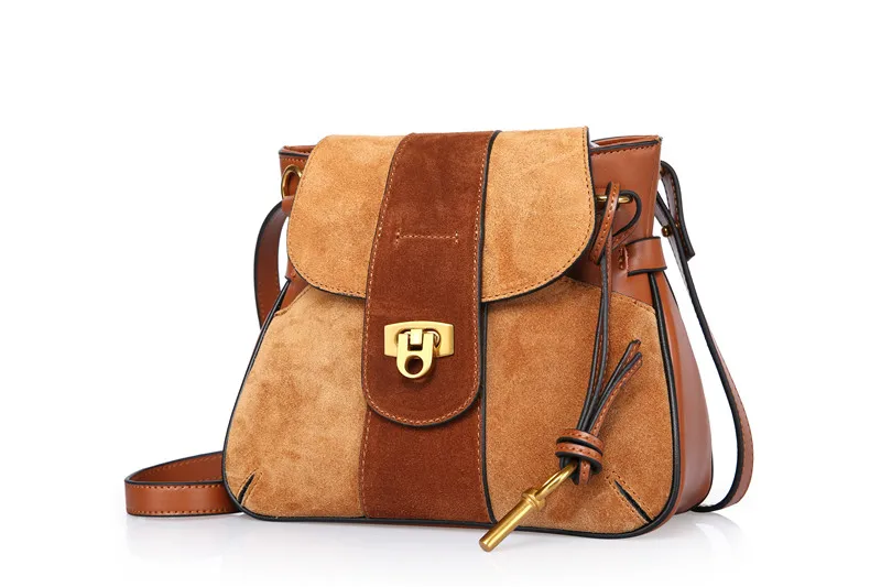 

Nesitu Brown Red Blue Grey New Split Leather Small Women Messenger Bags Cross body Female Shoulder Bags For Girl #M0849
