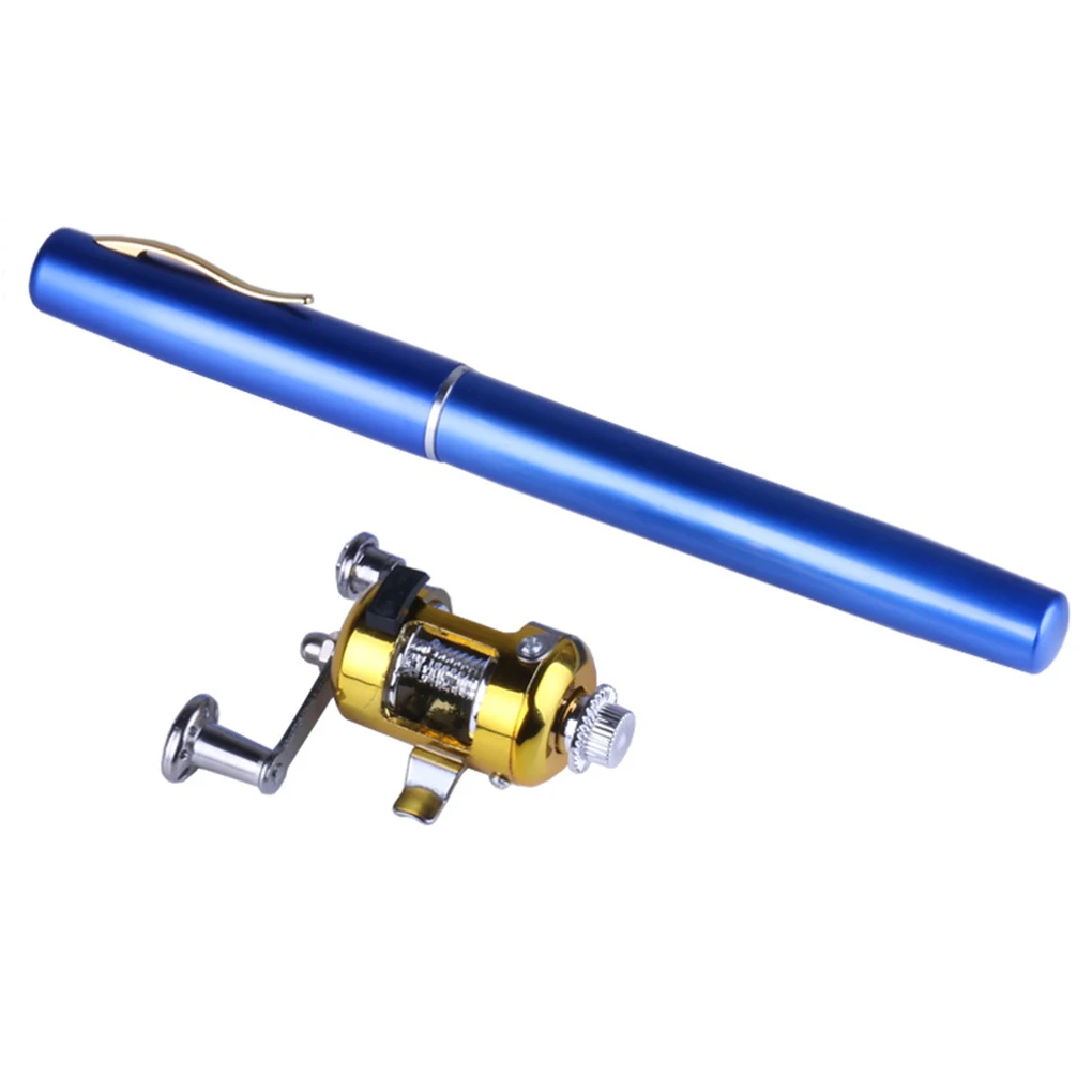 Mini Collapsible Portable Reel Aluminum Alloy Fish Rod Combo Pen Fishing Gear Pole Stick Tool Kit Camping Travel