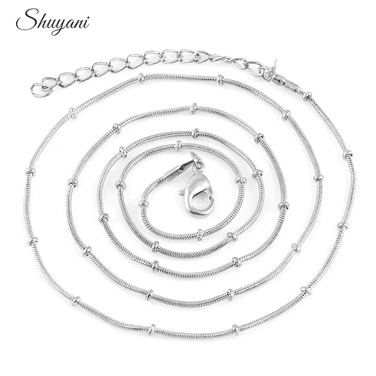 10pcs/lot 60+5cm Fashion 4 Colors Snake Chains Necklace Men Women With Lobster Clasps For Glass Living Floating Locket |