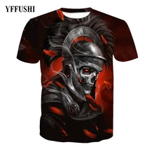 

YFFUSHI 2018 Plus Size 5XL Male/Female 3d t shirt Unique Iron Skull Print 3d Hip Hop Tees Summer Cool Black T-shirt Men