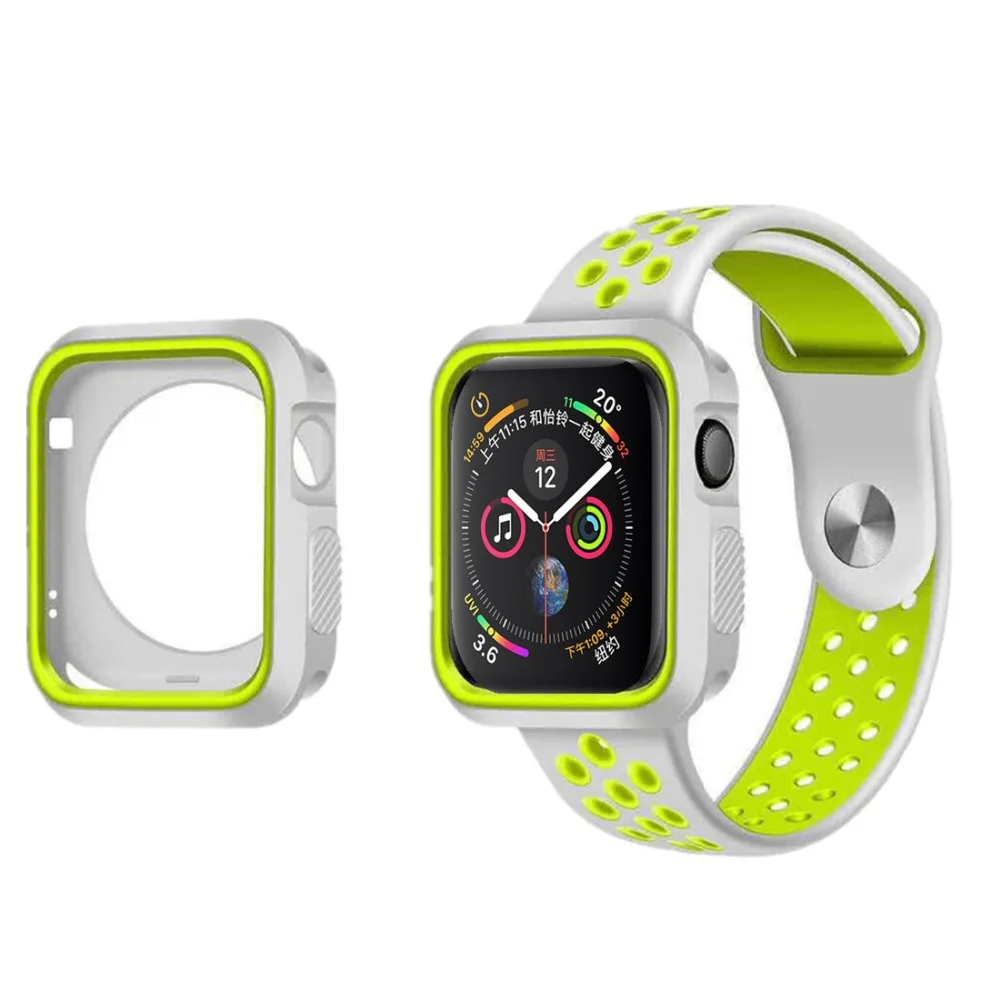 Чехол для Apple Watch, ремешок, чехол 42 мм, 38 мм, iwatch series 4, 3, 2, 1, ремешок 44 мм, 40 мм, аксессуары, рамка, силиконовый защитный чехол