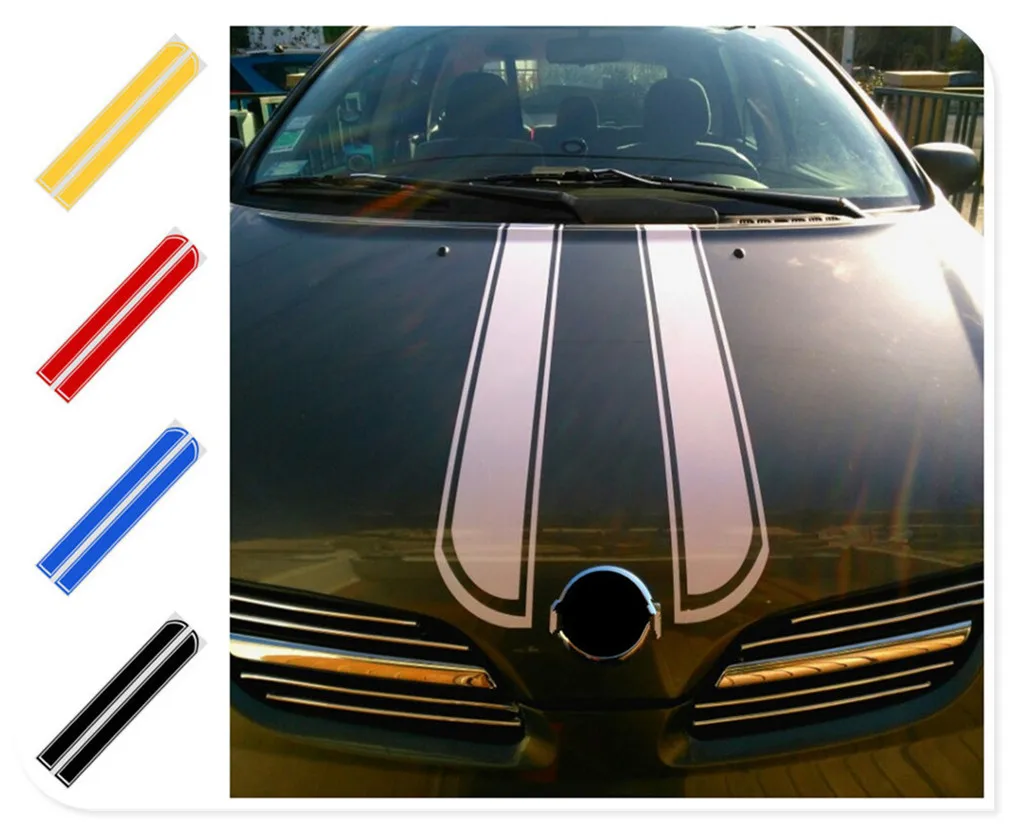 Car motorcycle styling hood decorative sticker cover DIY stripes for BMW EfficientDynamics 335d M1 M-Zero 545i 530xi