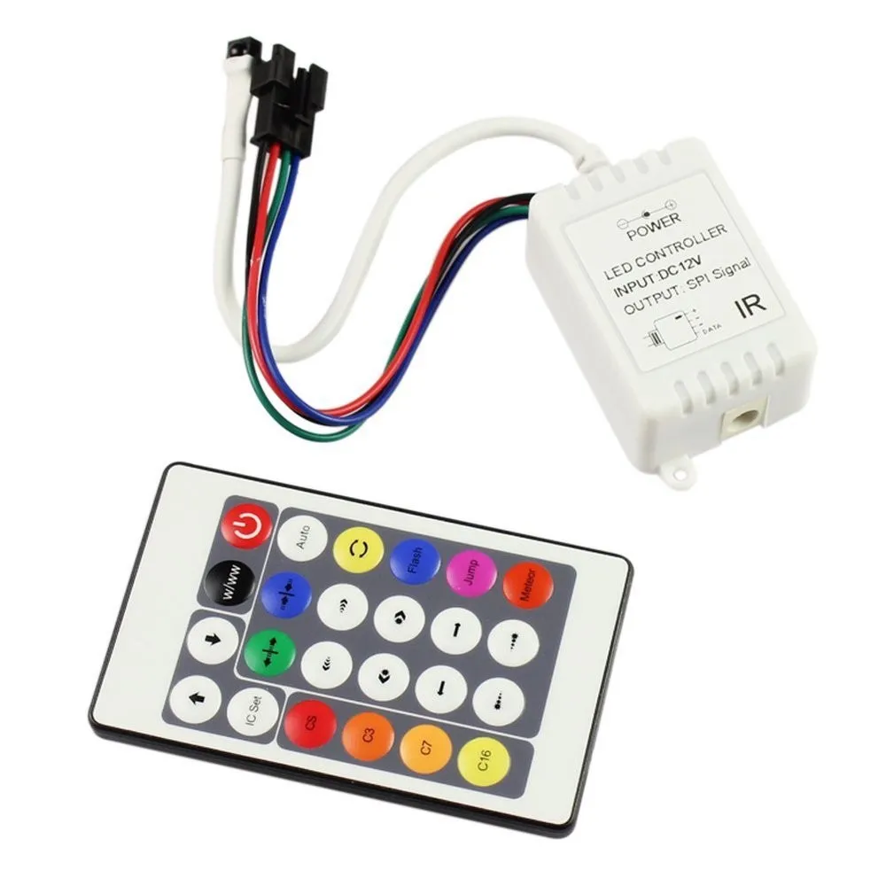

12v input 1003 2811 2812 2812B 1903 Led controller WS2811 24 keys IR RGB controller led strip DC12V controllers for