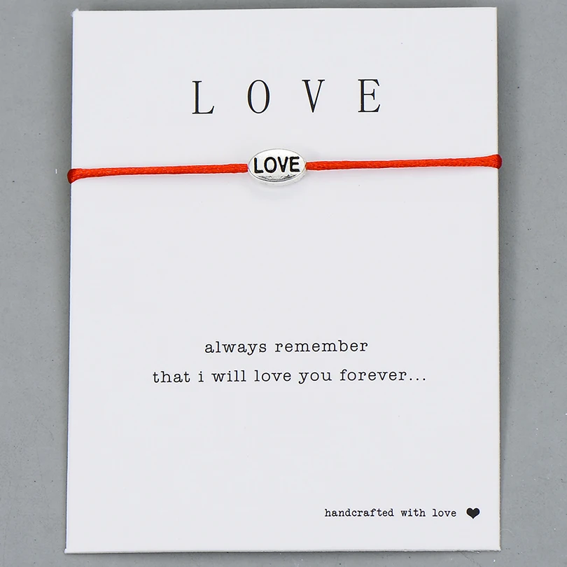 Браслеты Pipitree Love Forever Lucky Red String браслеты с надписью Wish подарок для женщин и мужчин