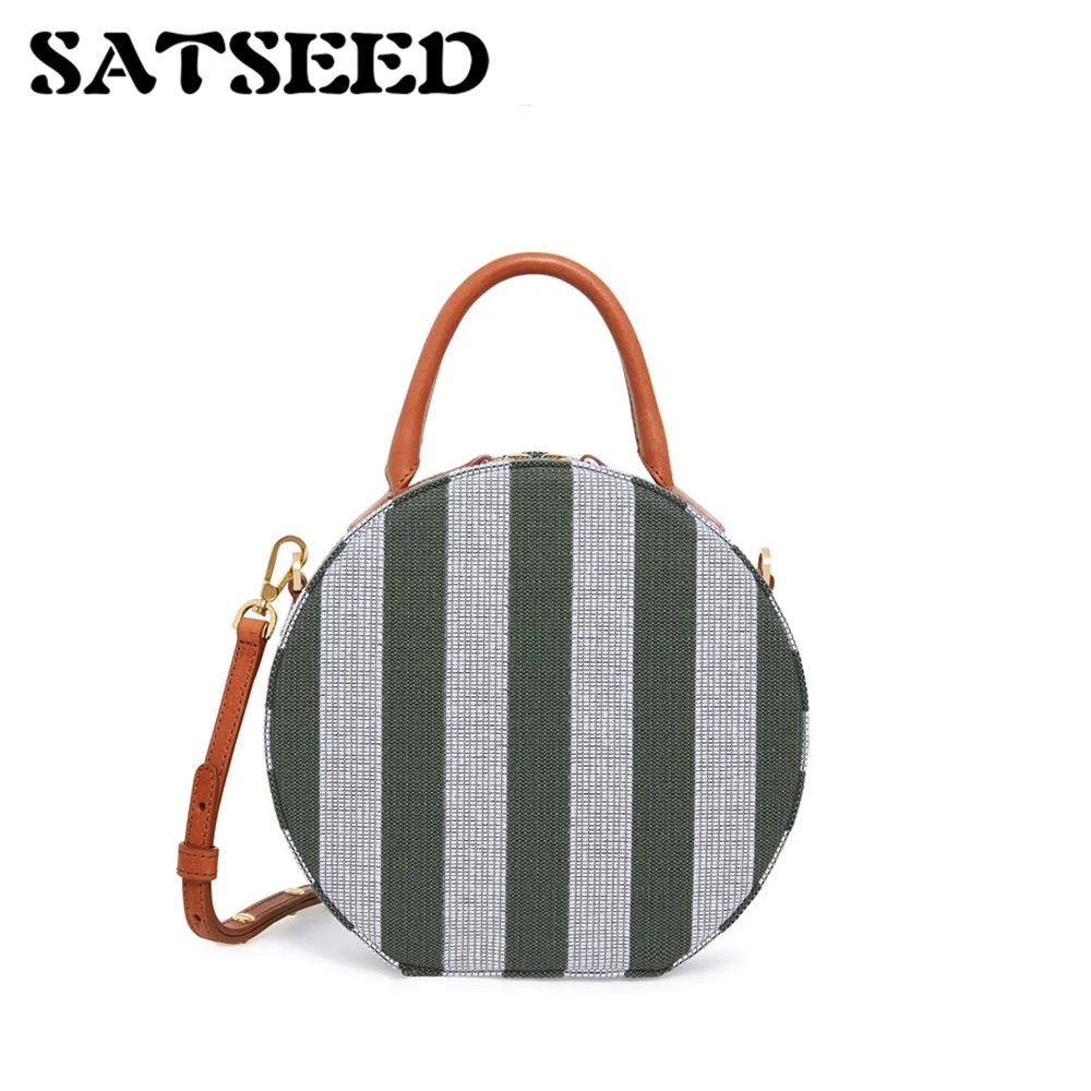 

New Striped Canvas Bags for Leisure In Winter Circular Bag Women's Bags