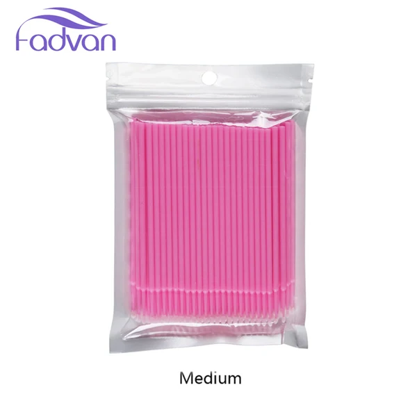 Pink Medium Fadvan шт./лот 100 одноразовые кисти для макияжа Индивидуальные ресницы микро кисточки расширение инструменты Аппликаторы тушь для ресниц кисточки - Handle Color: Pink Medium