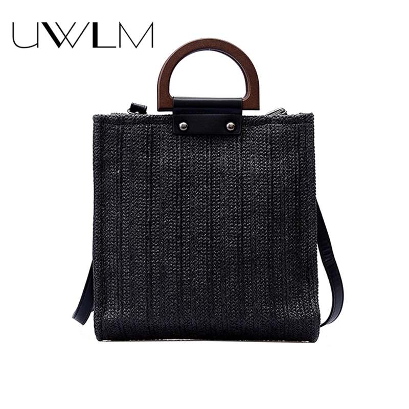 

Bag Braided Handbags 2018 new Fashion Big Sqaure Totes Straw Bags Casual Crossbody Messenger Rattan High quality Shoulder Bags