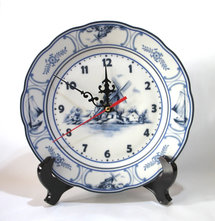 Silent blue and white porcelain ceramic clock wall clock clock dual