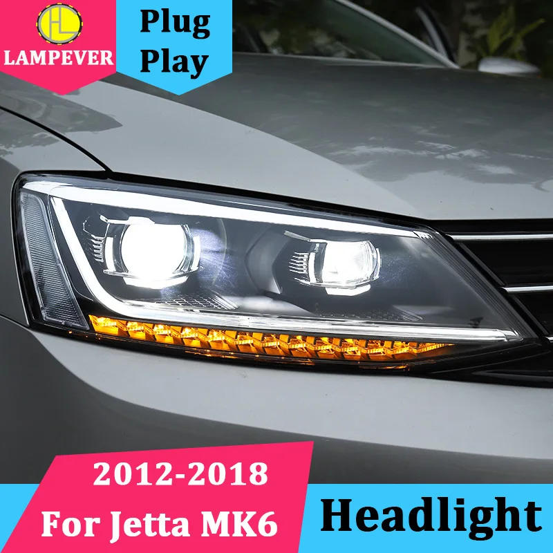 Автомобильный Стайлинг для VW JETTA MK6 2012 2013 2014-2018 светодиодные фары DRL + биксеноновый