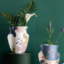 Крафт-бумага Ins, скандинавские украшения для гостиной, бумажная ваза, скандинавские украшения для дома, Золотая ваза для цветов, свадебная ваза