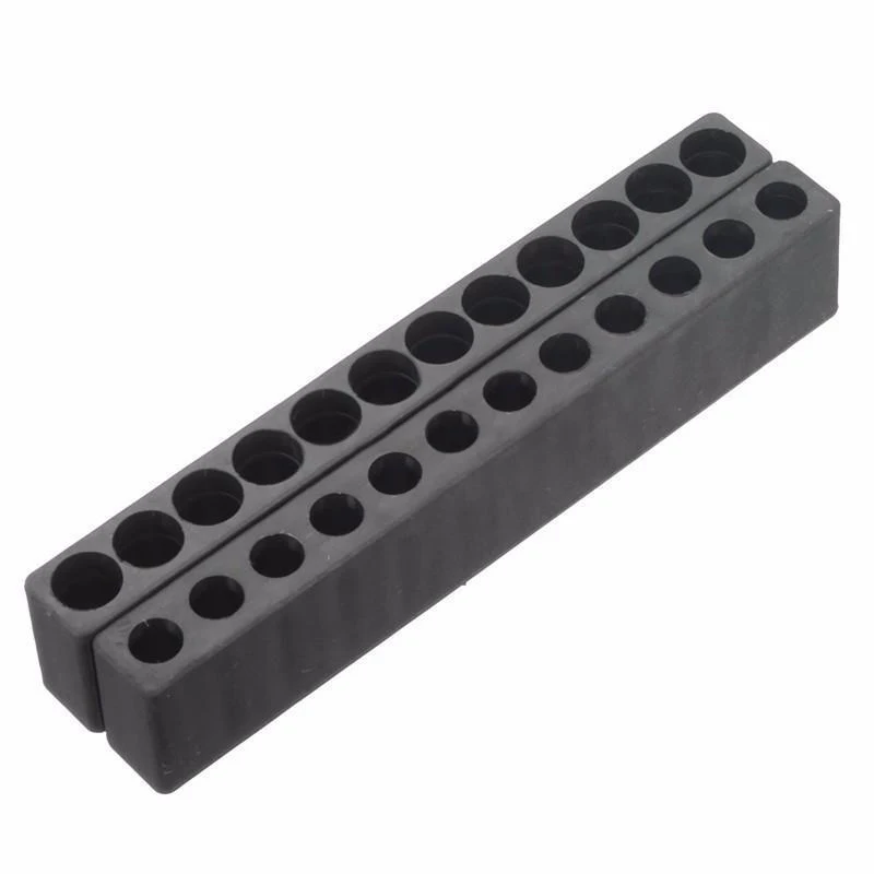 10pcs/set 12 Holes Screwdriver Bit Holder Stand Screwdriver Head Storage for Six Angle 6.35mm Handle Black Hand Power Tool