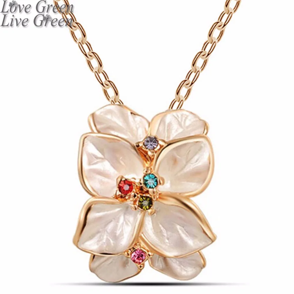 Женское ожерелье с подвеской в виде листа и цветка золотого цвета|necklace jewelry|brand