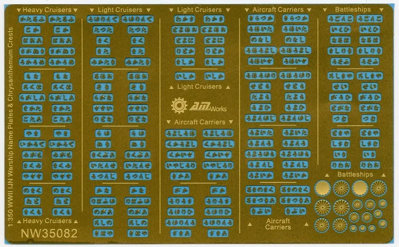 1/350 WWII IJN Warship именные пластины без подключения для фотосъемки