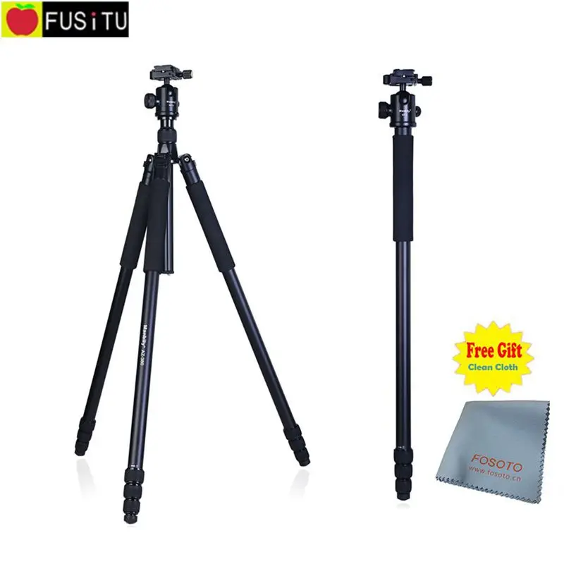 

Manbily AZ-380 Height 2.6m Pro Photo Aluminum Tripod Folded Monopod with KF-0 Ball Head for Canon Nikon Max Load 15kg