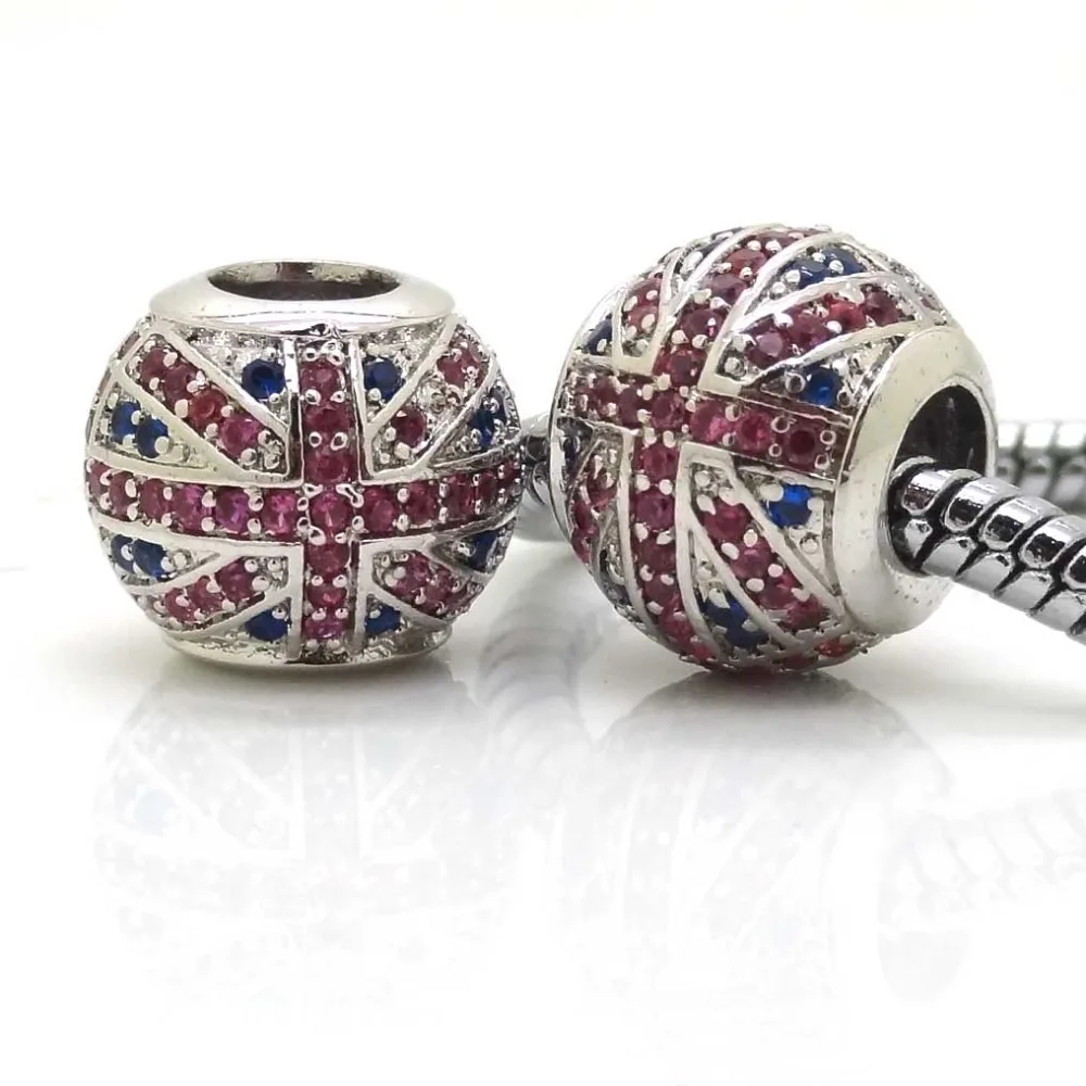 2 шт. серебряные бусины подвески в виде флага Великобритании и Англии|pandora charms|pandora