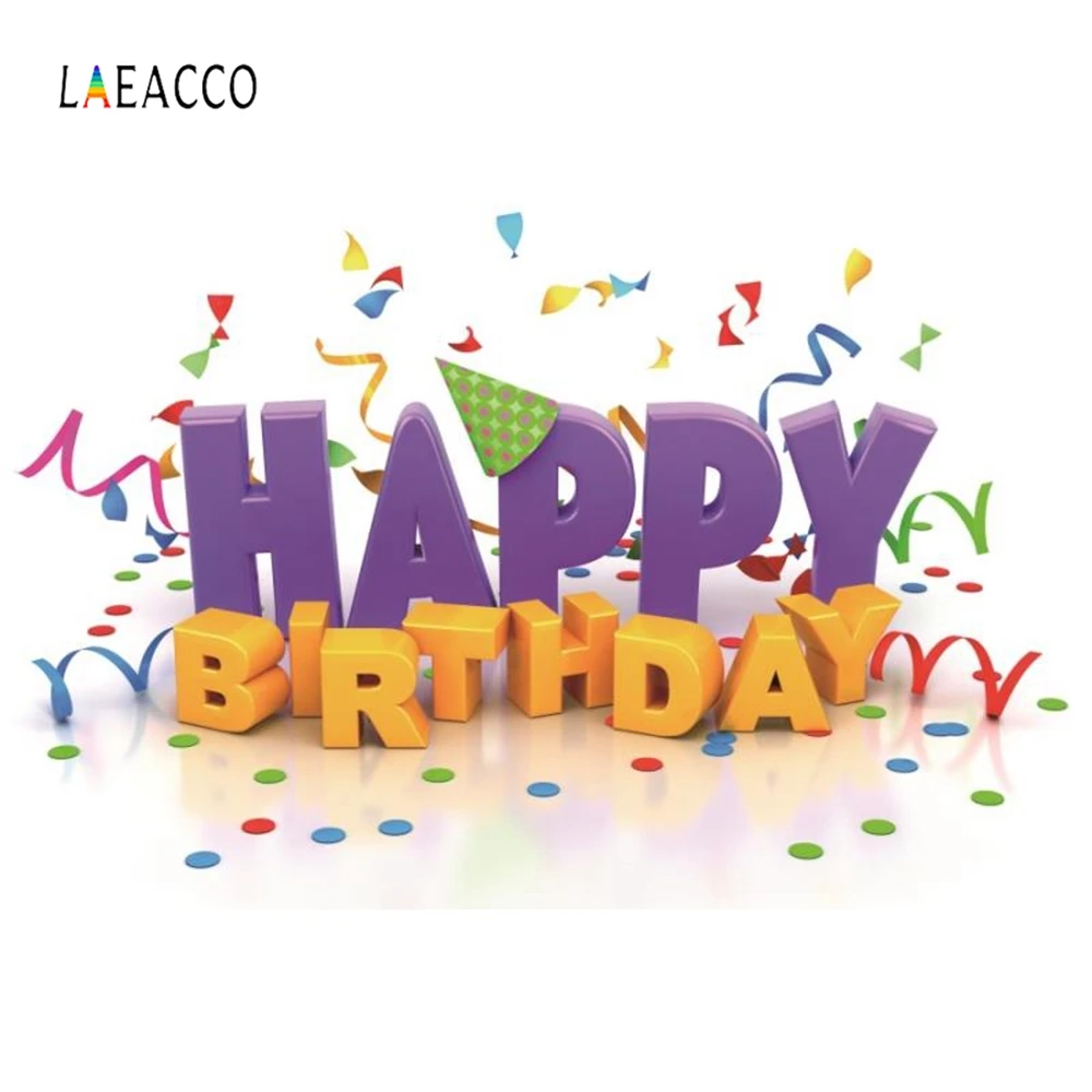 

Laeacco Colorful Ribbon Stereoscopic Birthday Portrait Photography Background Customized Photographic Backdrops For Photo Studio