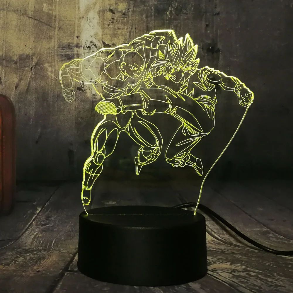 Cool Seven Dragon Ball Fighting Son Goku акриловый 3D RGB светодиодный ночник USB Настольный