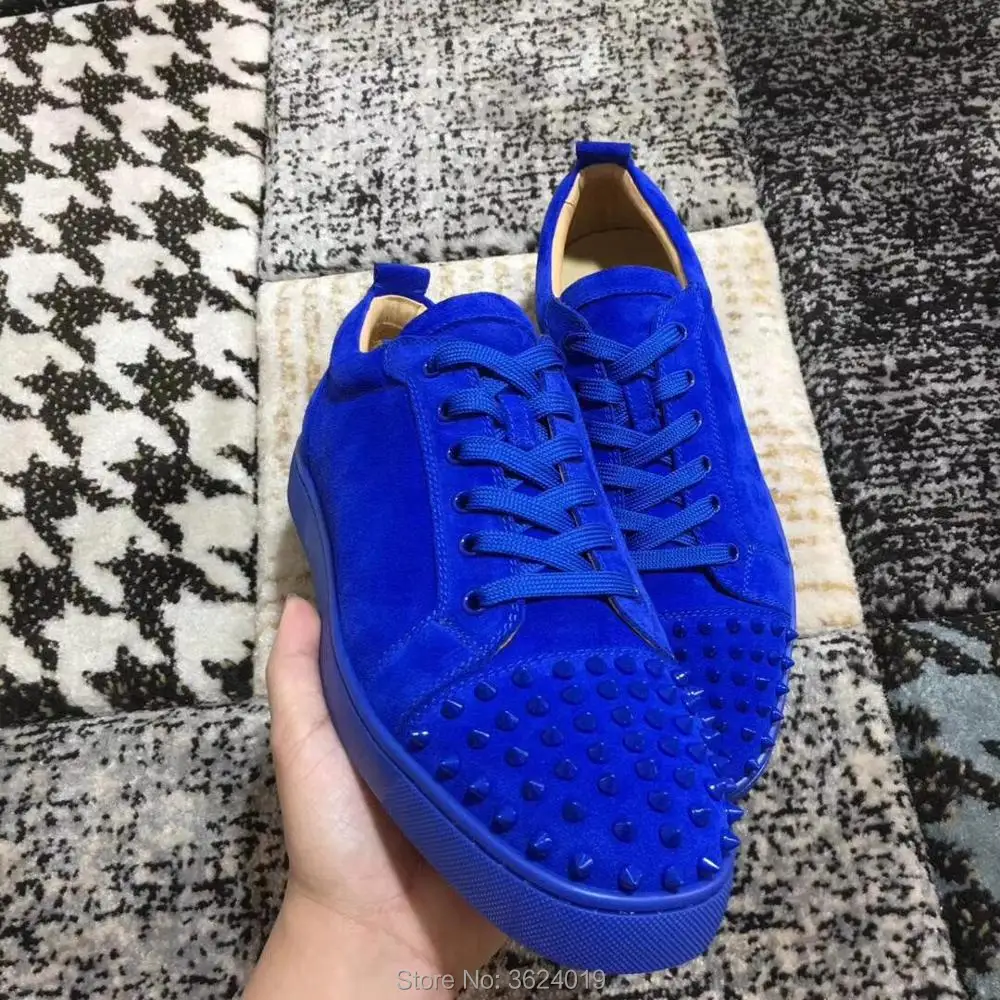 Azul Hombre Encaje Zapatos Cl Cuero Hombres De Azul Rojo Calzado Zapatillas Mocasines remache Fondo Bajo Deporte Andgz Corte Lujo Para Casuales Rccg61A