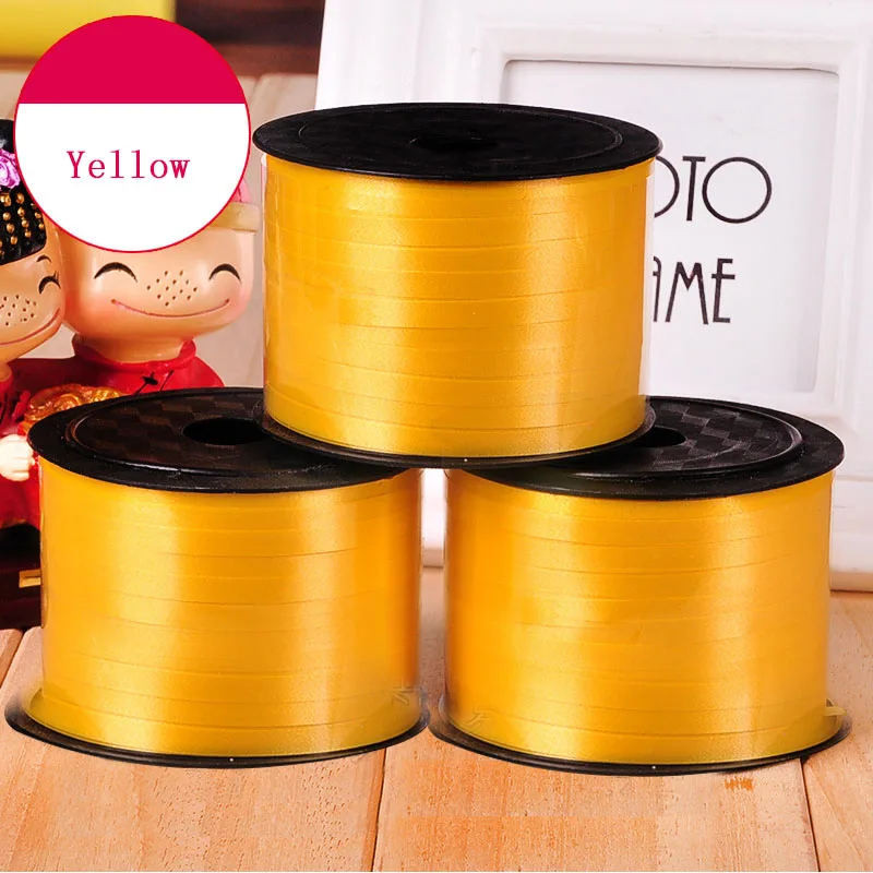 Многоцветная лента для воздушных шаров 100 ярд 5 мм лента для завивки рулон DIY подарки принадлежности для упаковки Свадебные поделки День рождения украшения - Цвет: yellow