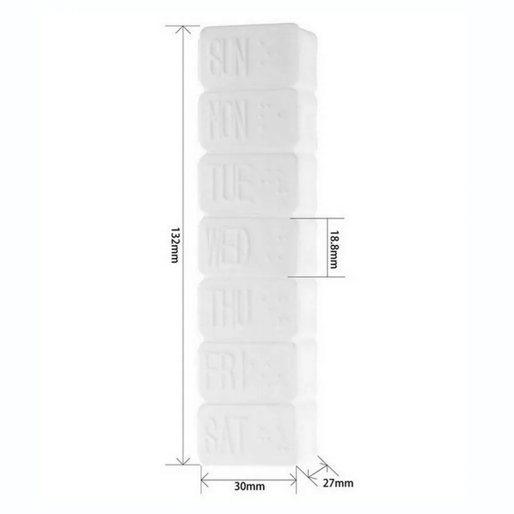 7 дней пластиковая коробка для таблеток, органайзер для таблеток, чехол для хранения лекарств, чехол s Storage Weekly Tablet, распознавание Брайля