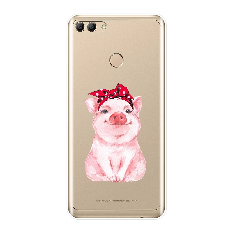Для huawei Y5 Y6 Y7 Prime 2018 Y9 2019 чехол из мягкого силикона с рисунком Фламинго Свинья