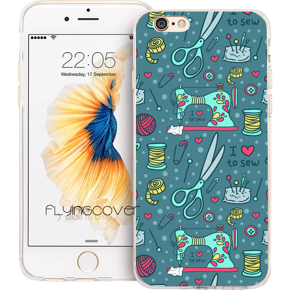 Coque швейная машина Ясно Мягкие силиконовые чехлы для телефона iPhone XS Max XR X 7 8 6 S плюс