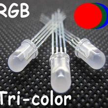 50 шт. 5 мм RGB светодиодный 4 контакта белый рассеянный светодиод 5 мм общий катод RGB светодиодный молочно-белый объектив 5 мм трехцветный красный, синий, зеленый светодиодный