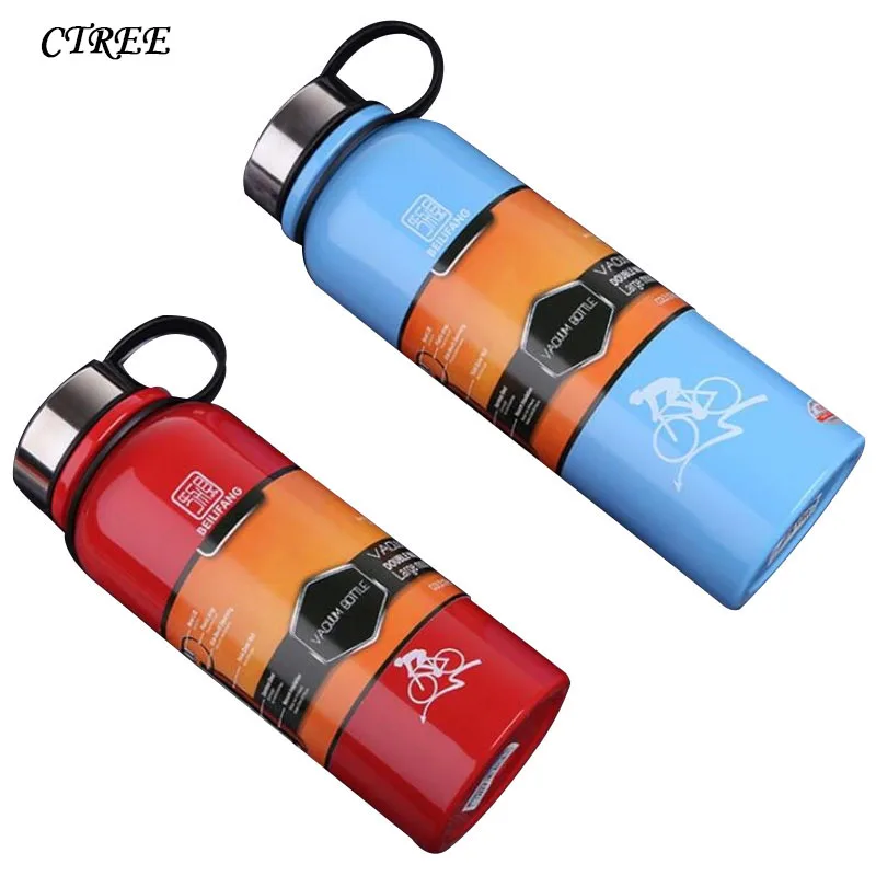 

CTREE 900ml/1100ml Stainless Steel Vacuum Insulated Travel Thermos Cups Mounted Large Capacity Outdoor Sports Water Bottle C380